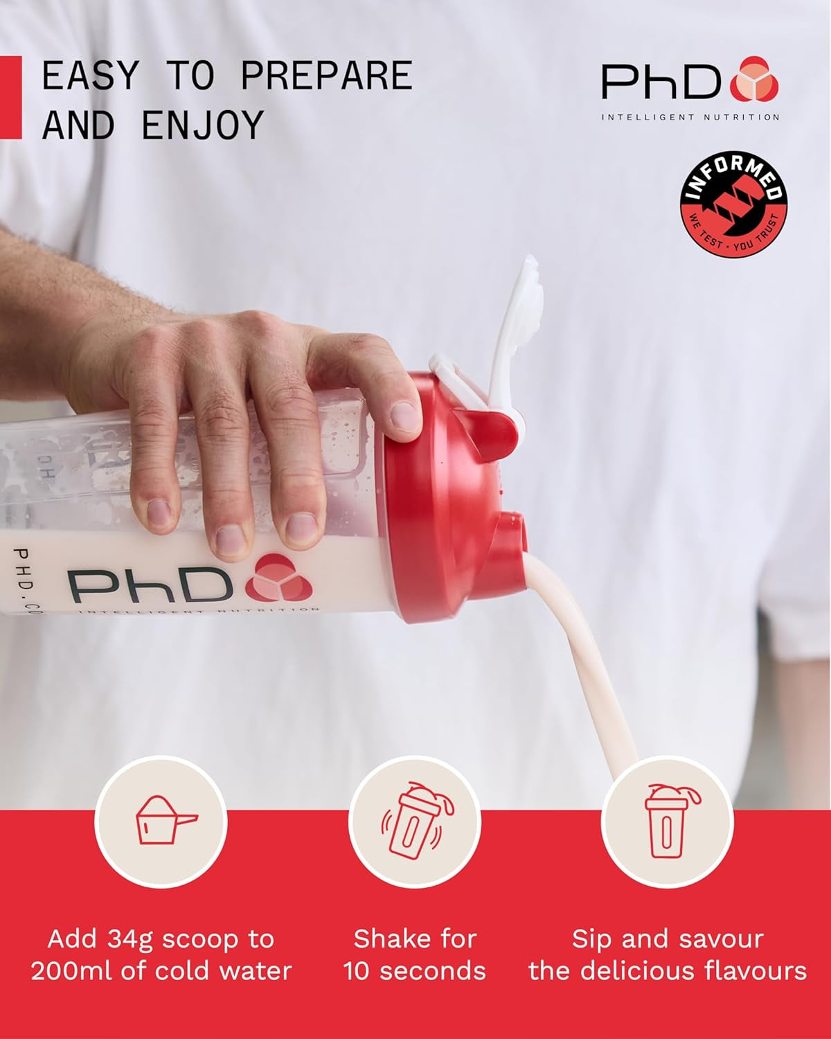 Whey Protein Powder - High Protein Shake with Bacillus Coagulans - Supports Muscle Growth and Maintenance - Chocolate - 500G