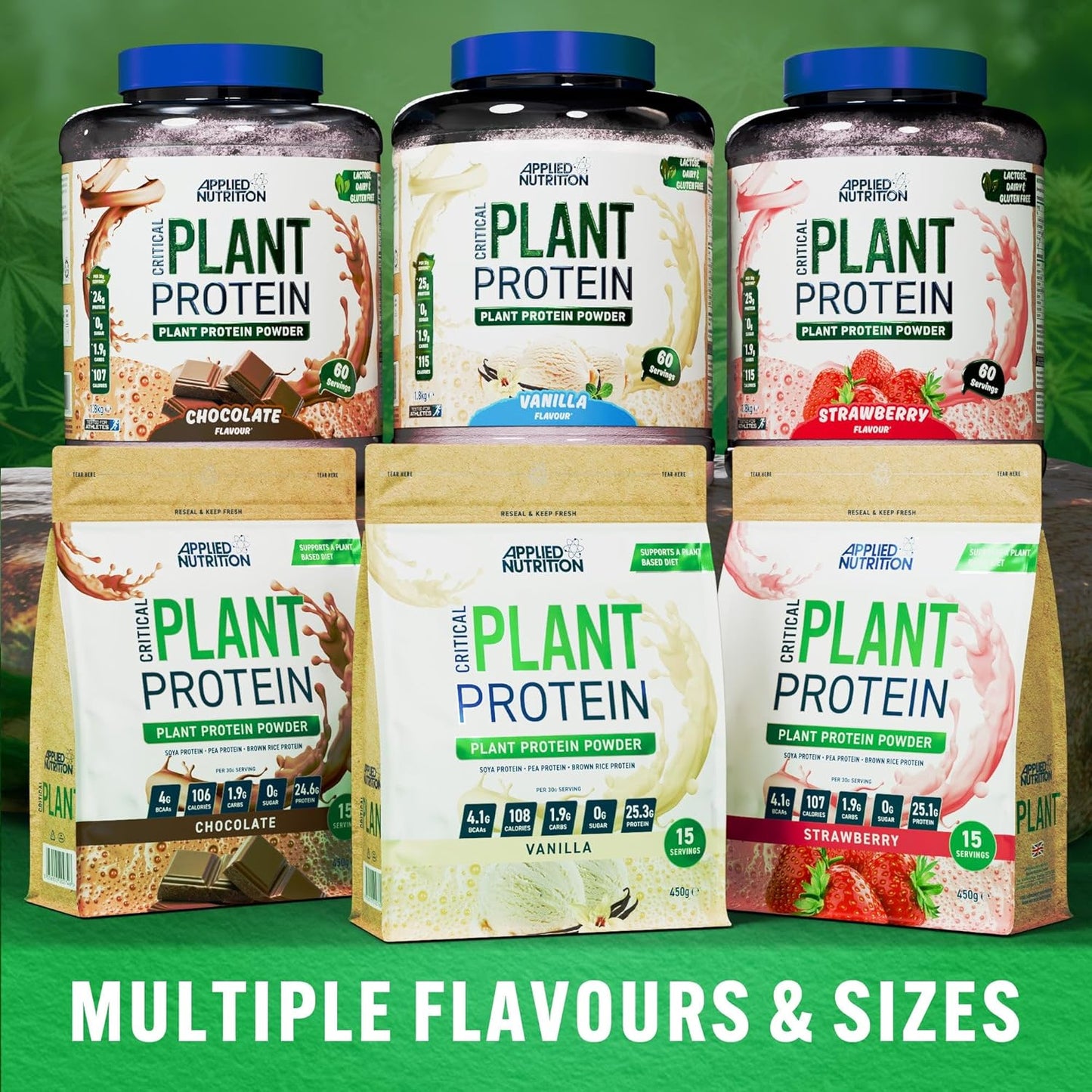 Plant Protein Powder – Critical Plant Vegan Protein Shake with SOYA, Pea, Brown Rice Proteins & Essential Amino Acids - Dairy-Free Gym Supplement (450G - 15 Servings) (Vanilla)