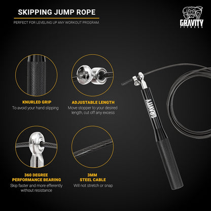 Speed Skipping Rope – Adjustable Jump Rope for Fitness, Fat Burning, Boxing, Home & Gym Workout – Tangle Free, Non-Slip Handle, Lightweight Jump Rope for Men & Women