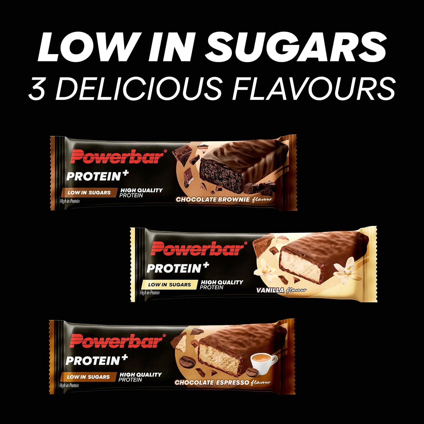 - Protein plus - Low Sugar - Vanilla - 16X35G - High Protein Low Sugar Bars - Palm Oil Free
