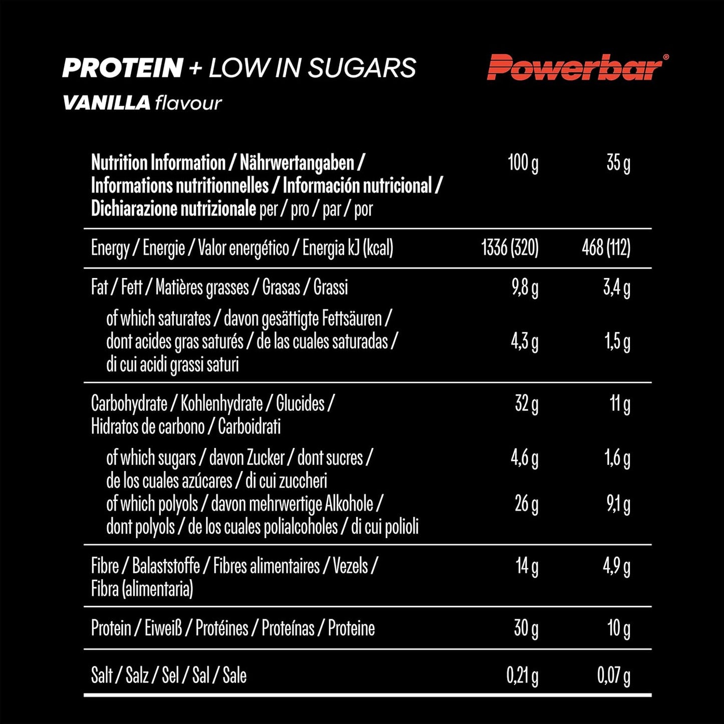 - Protein plus - Low Sugar - Vanilla - 16X35G - High Protein Low Sugar Bars - Palm Oil Free