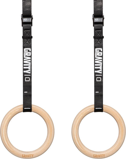 Wooden Gymnastic Rings with Adjustable Straps with Buckle – Premium Calisthenic Olympic Rings for Gymnastics, & Full Body Fitness for Home and Gym Workouts