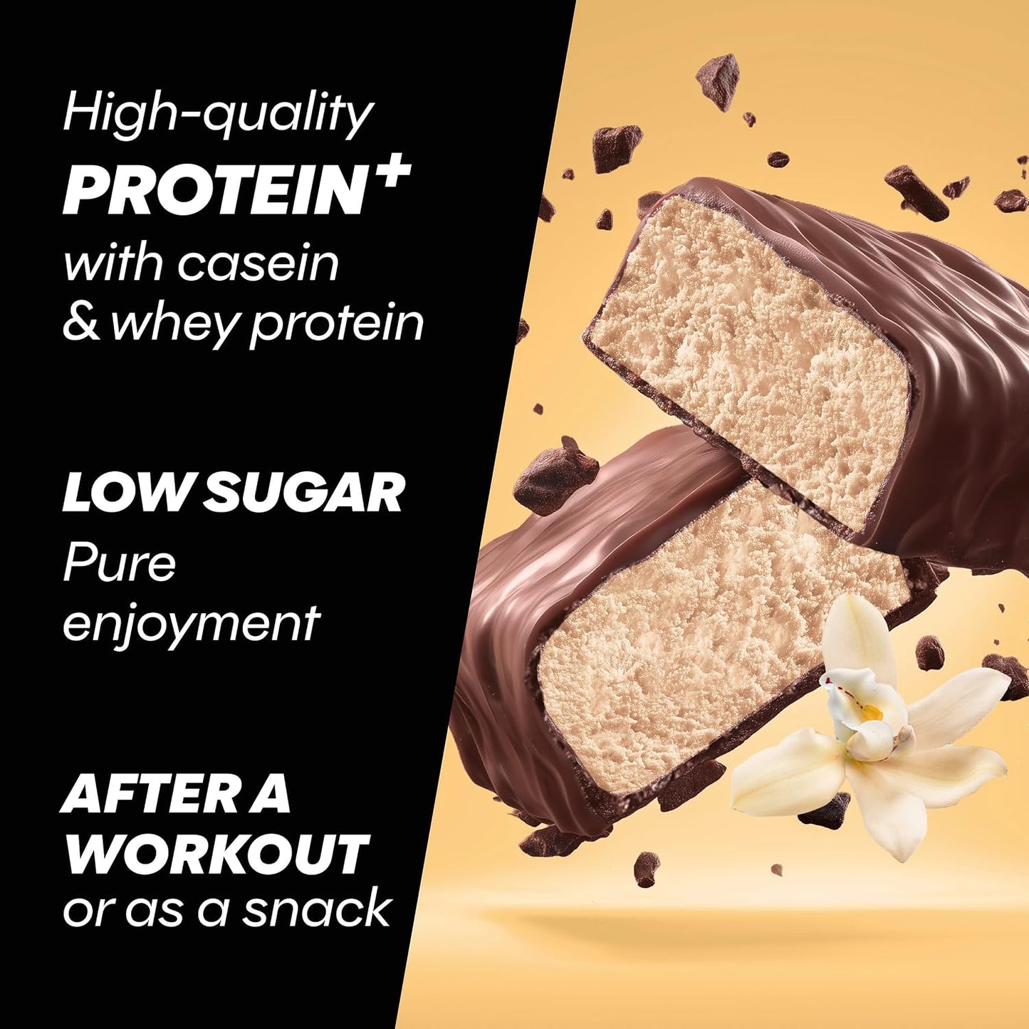 - Protein plus - Low Sugar - Vanilla - 16X35G - High Protein Low Sugar Bars - Palm Oil Free