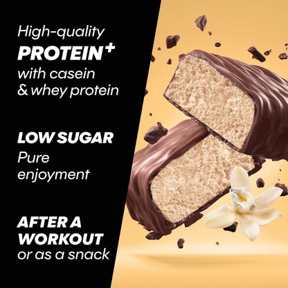 - Protein plus - Low Sugar - Vanilla - 16X35G - High Protein Low Sugar Bars - Palm Oil Free