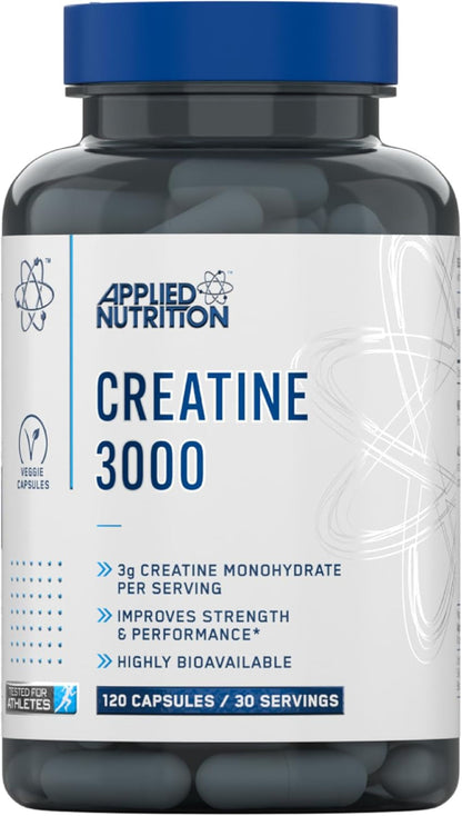 Creatine Monohydrate Capsules 3000Mg per Serving – High Strength Gym Supplement for Men & Women – Unflavoured Energy & Performance Support for Workout (120 Capsules – 30 Servings)