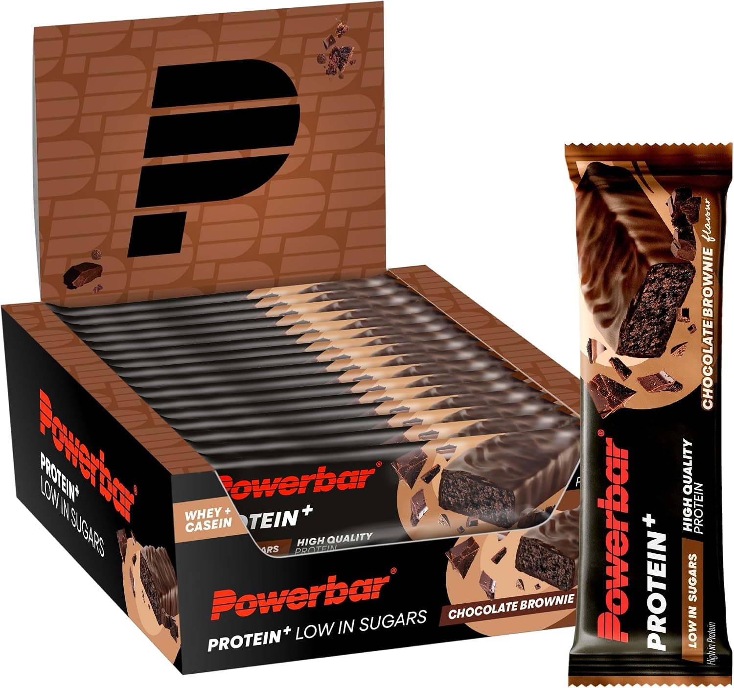 - Protein plus - Low Sugar - Chocolate Brownie - 16X35G - High Protein Low Sugar Bars - Palm Oil Free