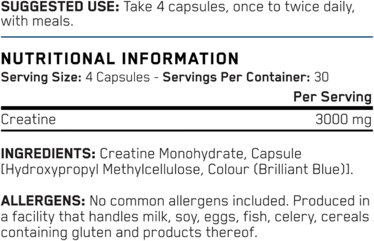 Creatine Monohydrate Capsules 3000Mg per Serving – High Strength Gym Supplement for Men & Women – Unflavoured Energy & Performance Support for Workout (120 Capsules – 30 Servings)