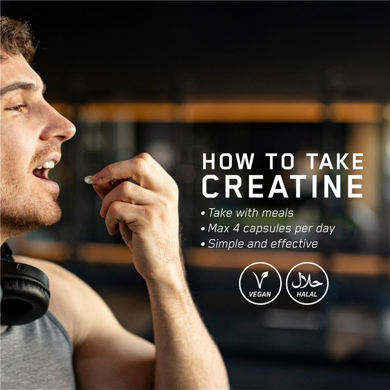 Creatine Monohydrate Capsules 3000Mg per Serving – High Strength Gym Supplement for Men & Women – Unflavoured Energy & Performance Support for Workout (120 Capsules – 30 Servings)