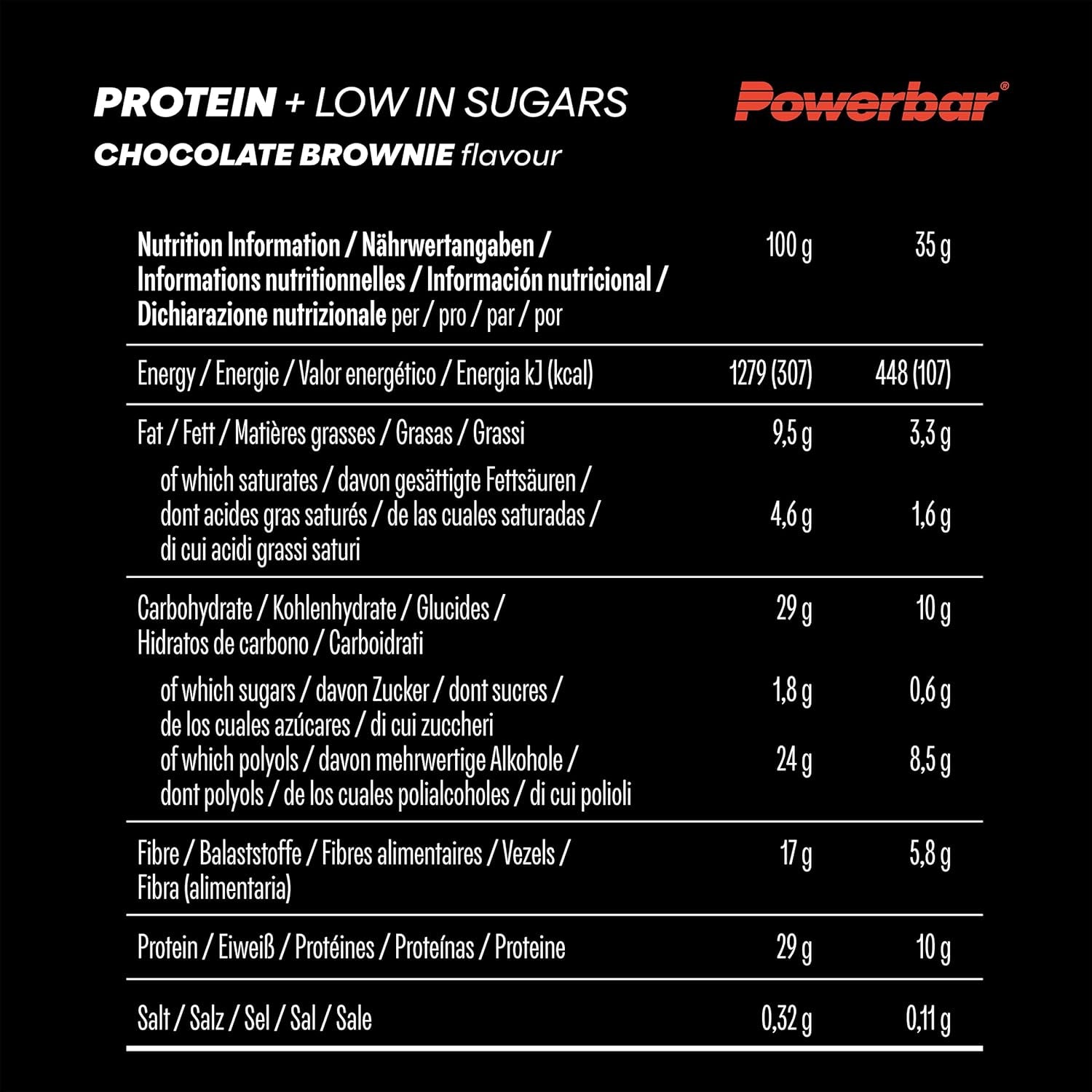 - Protein plus - Low Sugar - Chocolate Brownie - 16X35G - High Protein Low Sugar Bars - Palm Oil Free