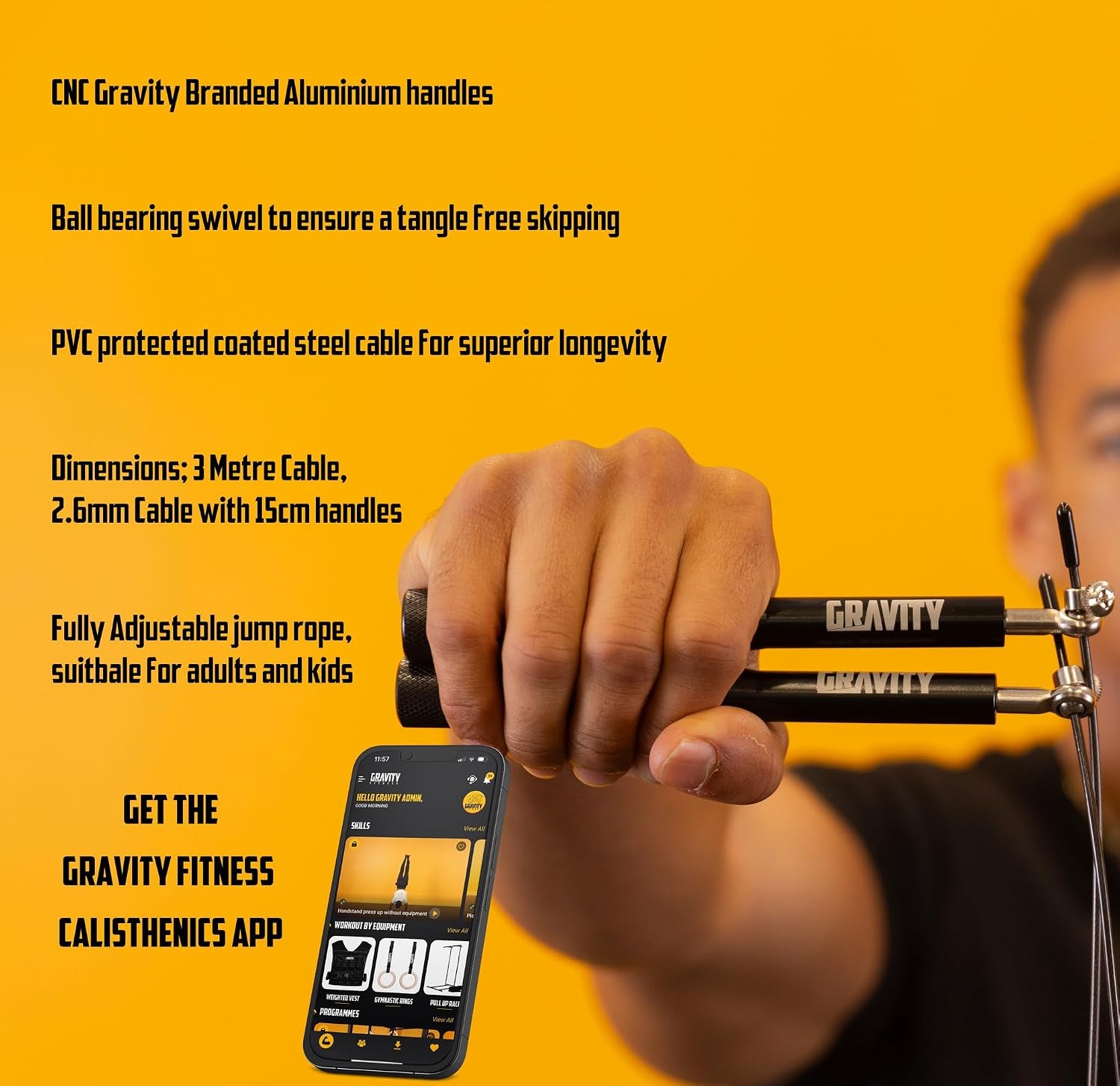 Speed Skipping Rope – Adjustable Jump Rope for Fitness, Fat Burning, Boxing, Home & Gym Workout – Tangle Free, Non-Slip Handle, Lightweight Jump Rope for Men & Women